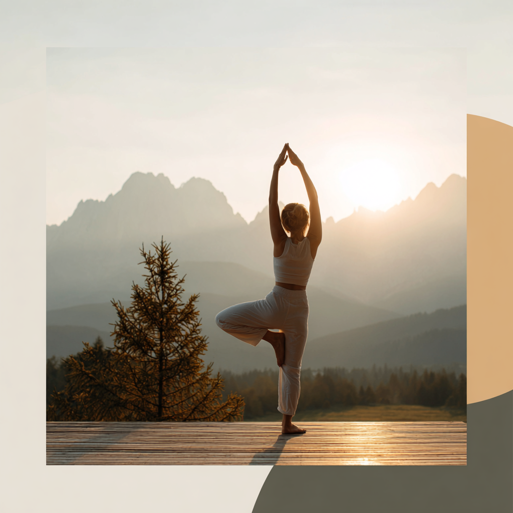 Жінка в позі медитації на природі